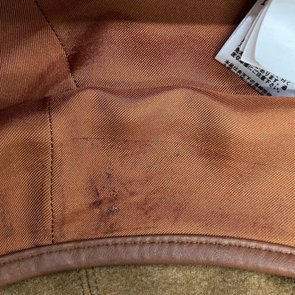 Hermes Hat 59 Beige Dark Brown Beret Series Wool Leather — view 7