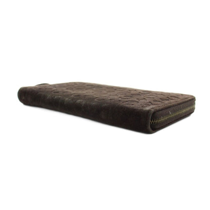 Celine C Macadam Wallet Zip Around Coin Purse Suede Brown — view 4