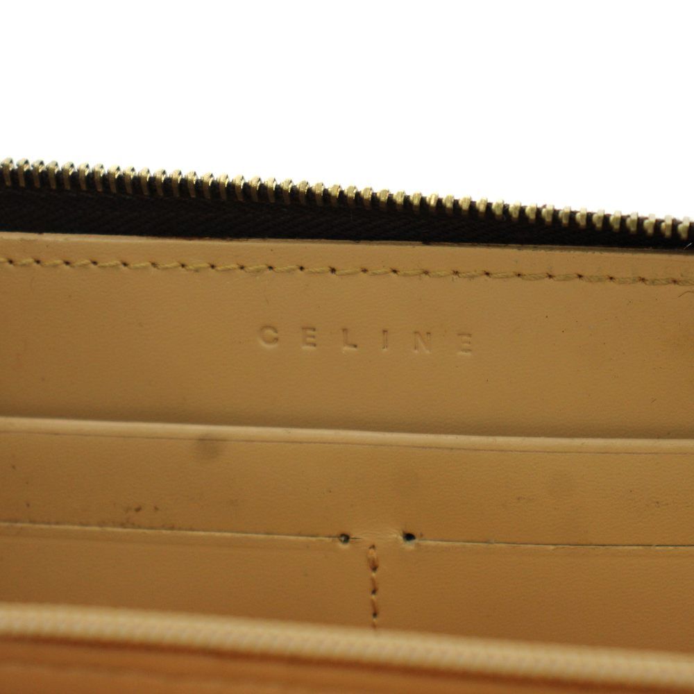 Celine C Macadam Wallet Zip Around Coin Purse Suede Brown — view 8