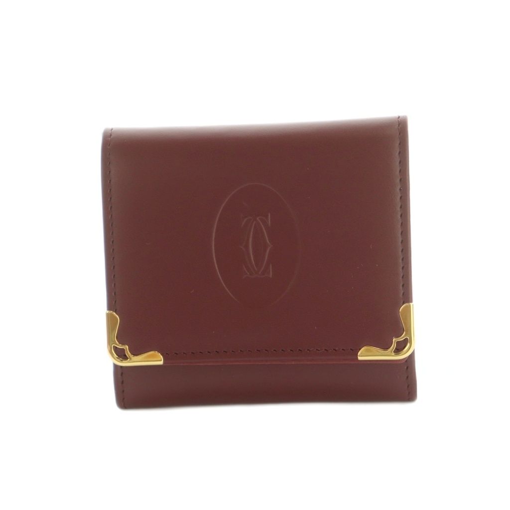 Cartier Must de Cartier Square Coin Case Leather Bordeaux