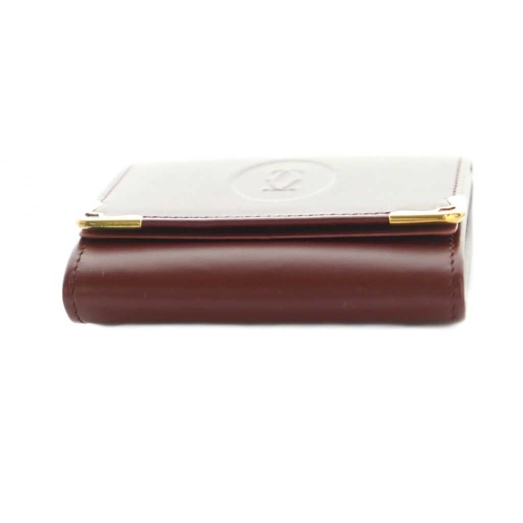Cartier Must de Cartier Square Coin Case Leather Bordeaux — view 4