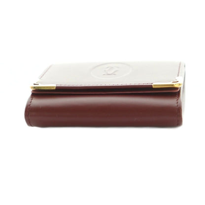 Cartier Must de Cartier Square Coin Case Leather Bordeaux — view 4