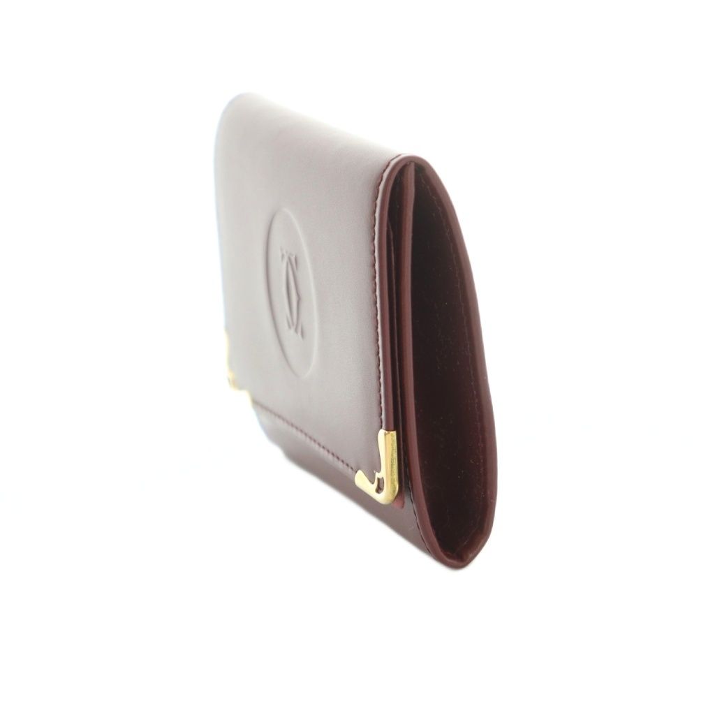Cartier Must de Cartier Square Coin Case Leather Bordeaux — view 3