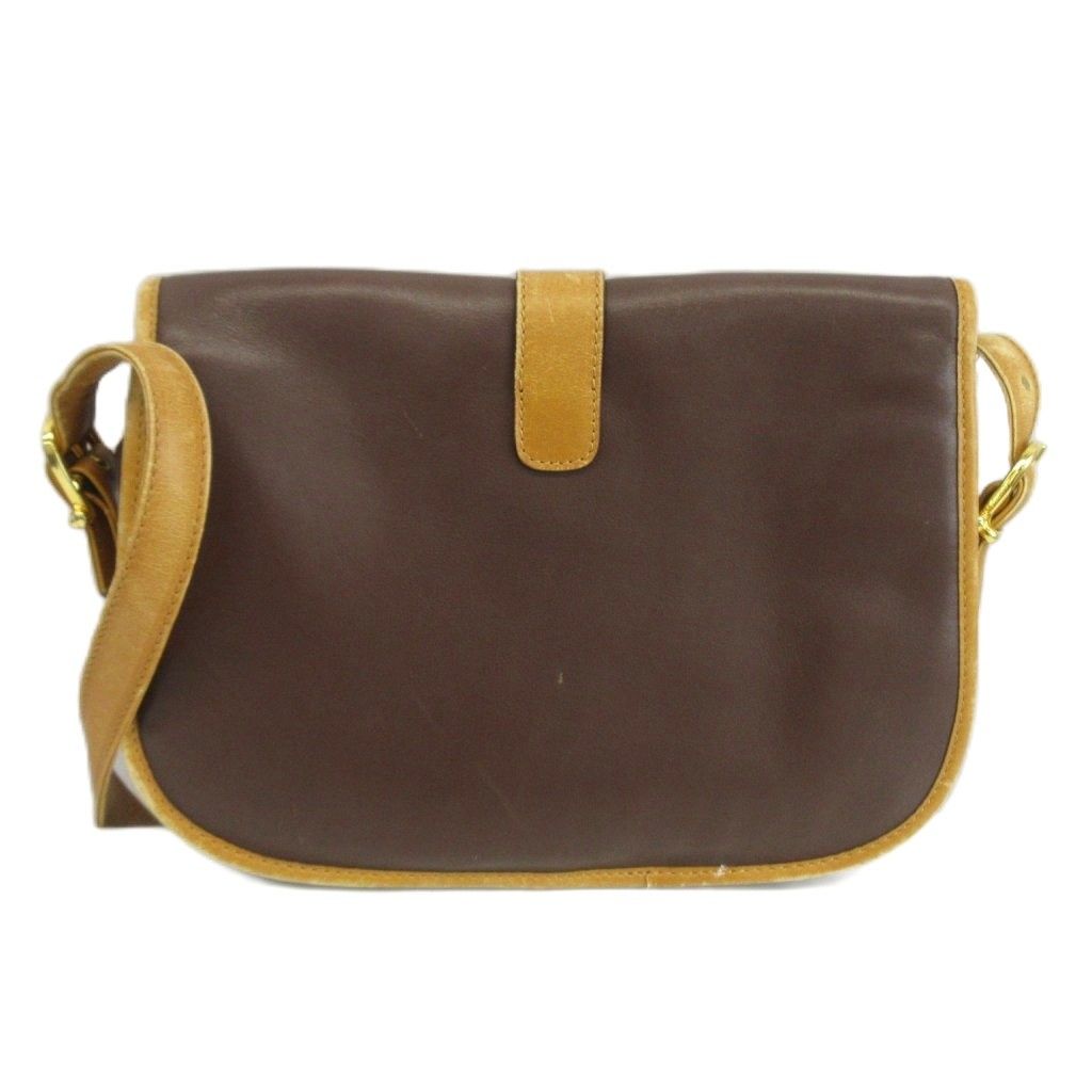 Celine Vintage Shoulder Bag Leather Triomphe Logo — view 2
