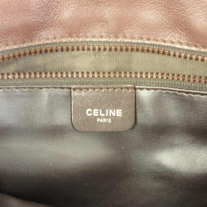 Celine Vintage Shoulder Bag Leather Triomphe Logo — view 4