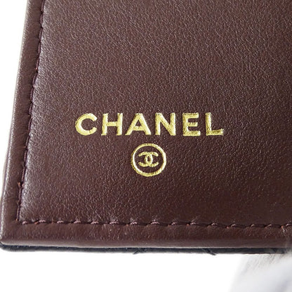 Chanel Wallet Quilted Trifold Caviar Leather Black Gold Mini Small — view 5
