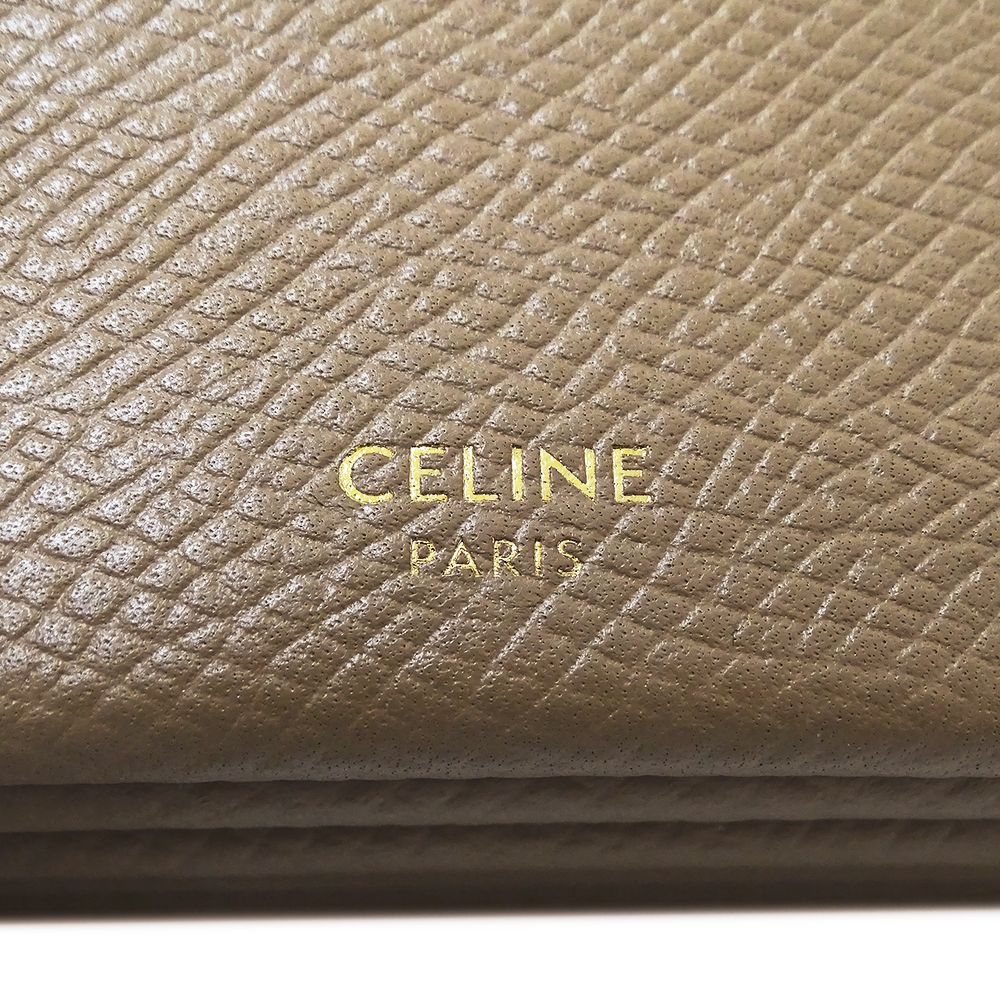 Celine Card Case Business Holder Accordion Leather Beige Brown — view 5