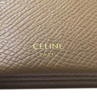 Celine Card Case Business Holder Accordion Leather Beige Brown — view 5