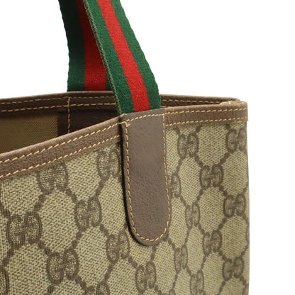 Gucci Vintage GG Plus Sherry Line Tote Shoulder Bag Vertical Leather Beige — view 8