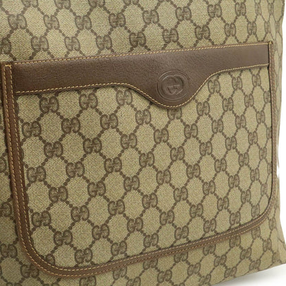 Gucci Vintage GG Plus Sherry Line Tote Shoulder Bag Vertical Leather Beige — view 9