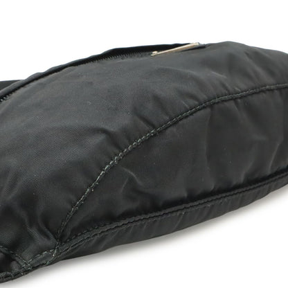 Prada Triangle Logo Belt Bag Waist Pouch Hip Nylon Black Silver — view 3