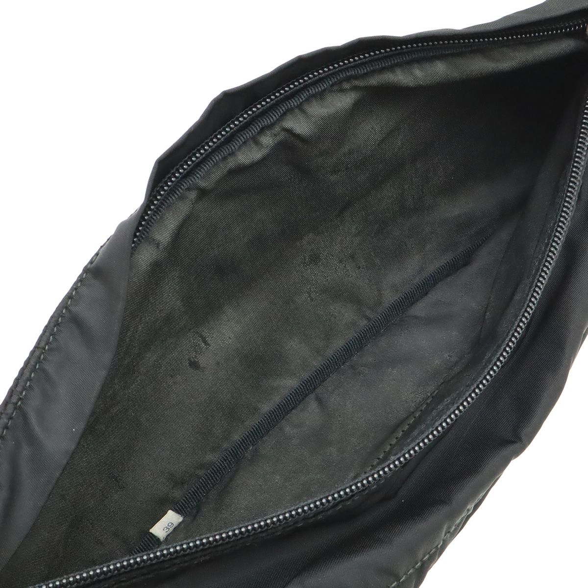 Prada Triangle Logo Belt Bag Waist Pouch Hip Nylon Black Silver — view 6