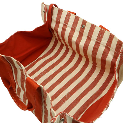 Hermes Cannes MM Tote Striped Canvas Red Ivory — view 8