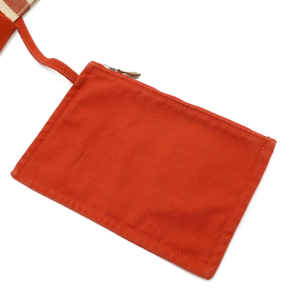 Hermes Cannes MM Tote Striped Canvas Red Ivory — view 9