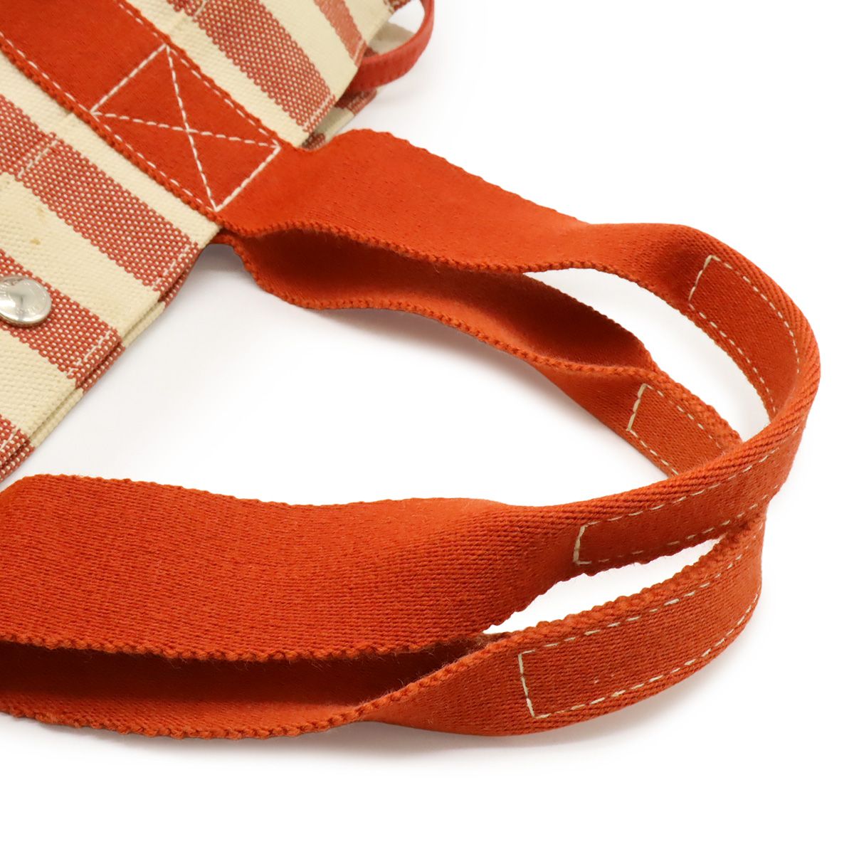 Hermes Cannes MM Tote Striped Canvas Red Ivory — view 4