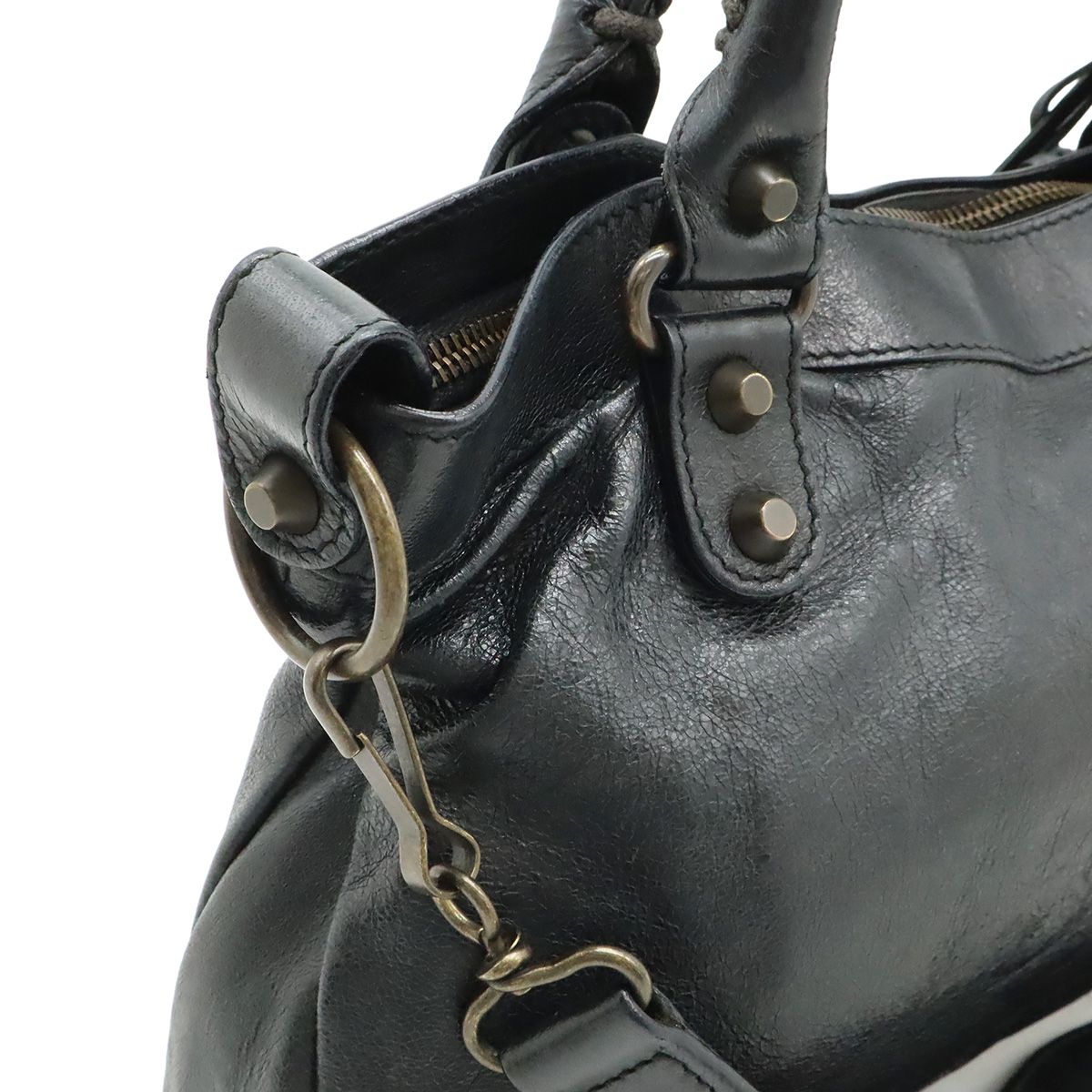 Balenciaga the First 2-Way Shoulder Bag Leather Black with Mirror — view 7
