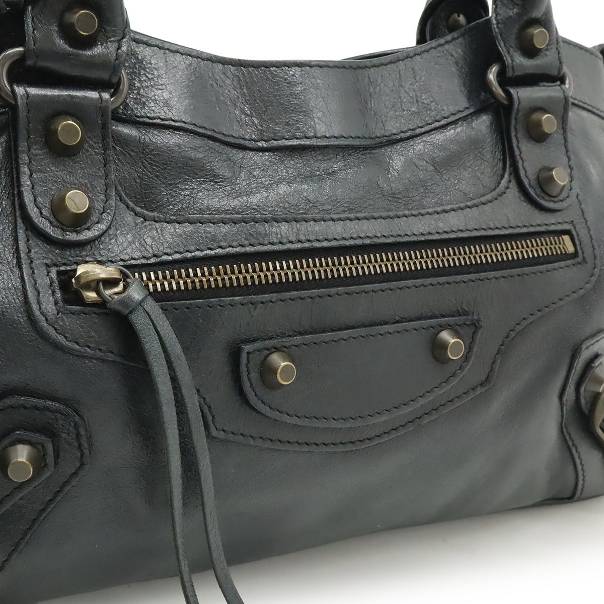 Balenciaga the First 2-Way Shoulder Bag Leather Black with Mirror — view 8