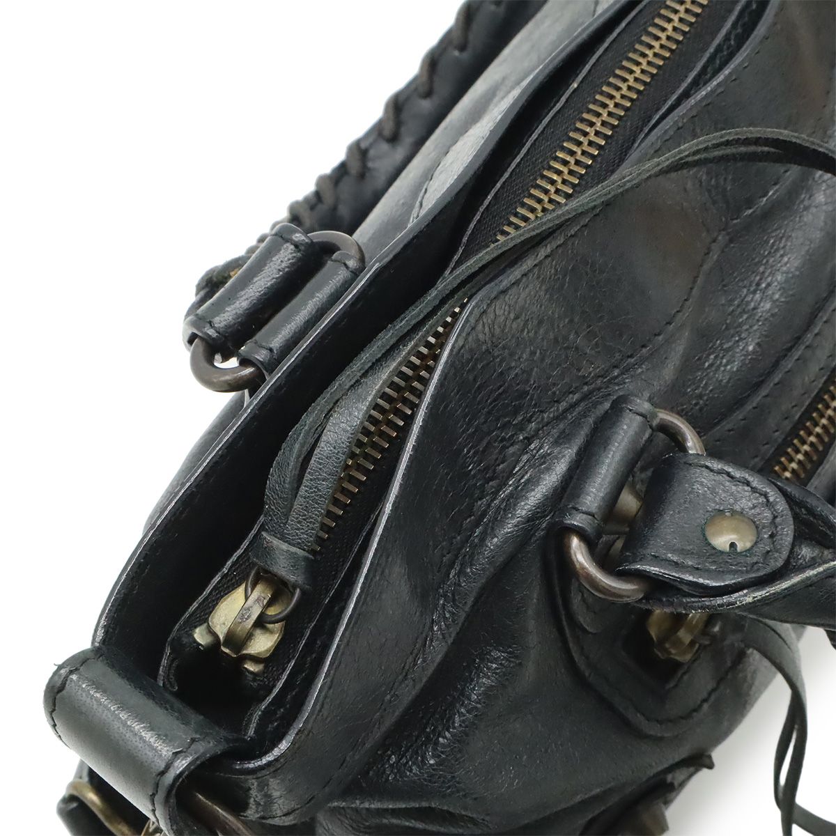 Balenciaga the First 2-Way Shoulder Bag Leather Black with Mirror — view 5