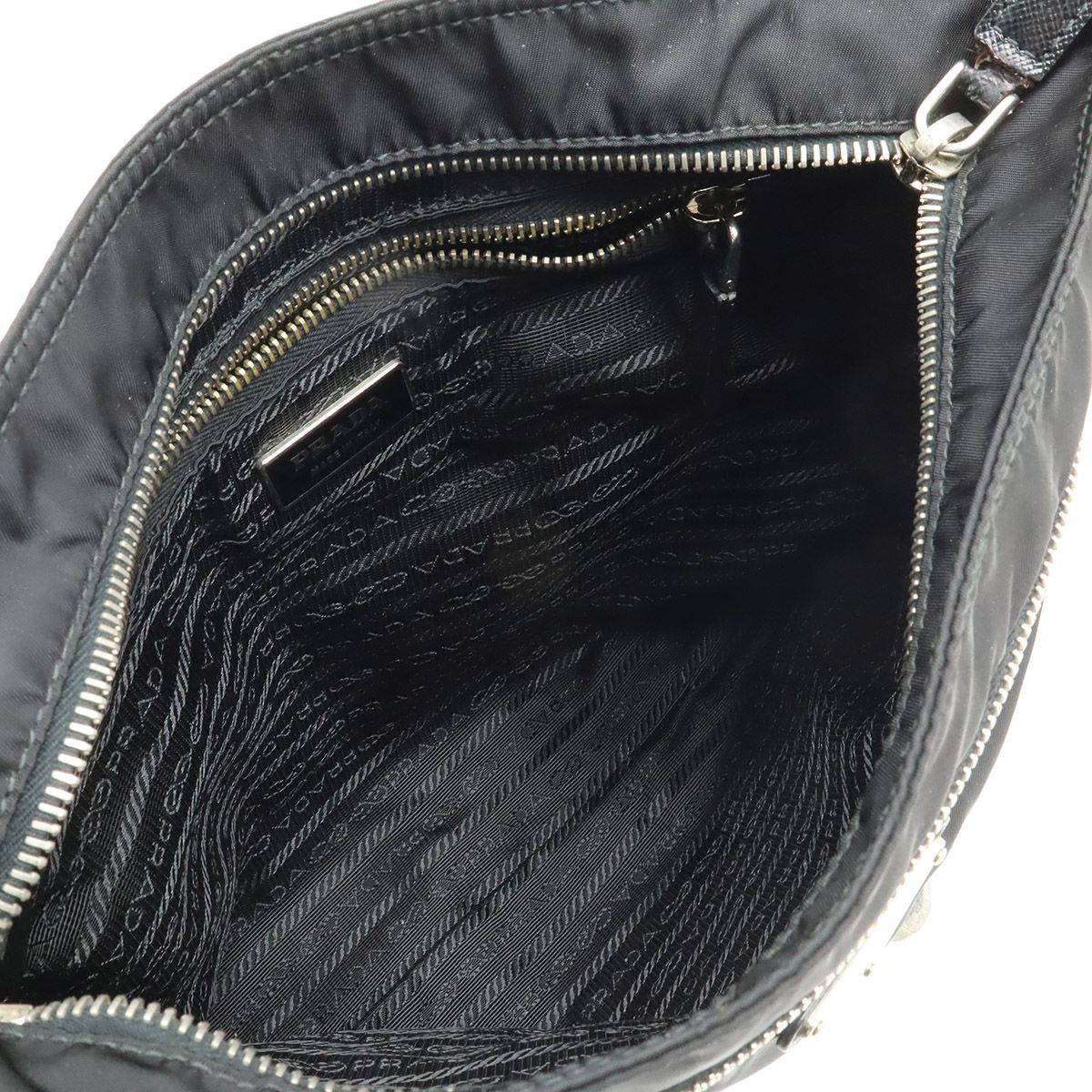 Prada Skull Shoulder Bag Crossbody Motif Studs Nylon Nero Black Domestic — view 7