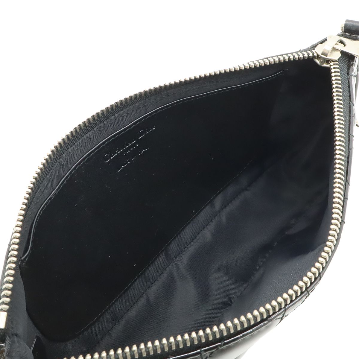 Dior Cannage Chain Shoulder Bag Patent Leather Black Silver — view 5