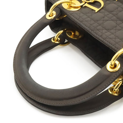 Dior Cannage Tote Nylon Dark Brown Gold — view 4