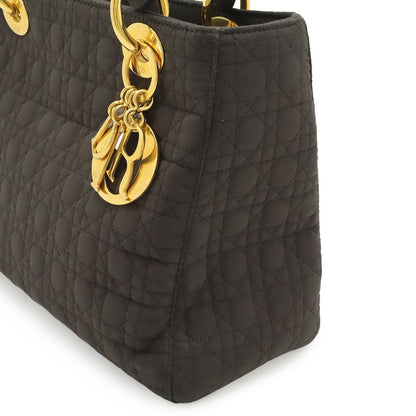 Dior Cannage Tote Nylon Dark Brown Gold — view 7