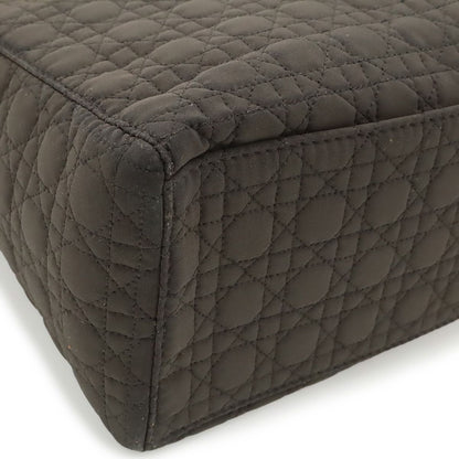 Dior Cannage Tote Nylon Dark Brown Gold — view 3