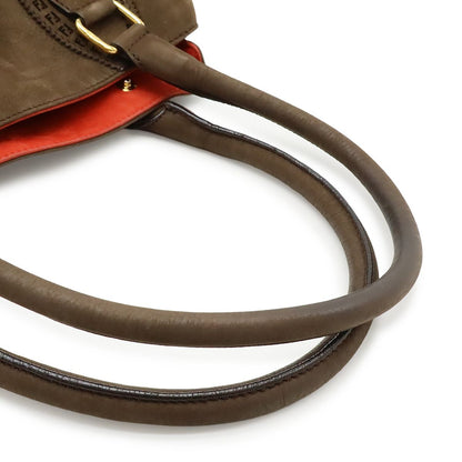 Fendi Etnico Zucca Tote Shoulder Star Nubuck Dark Brown Gold — view 4