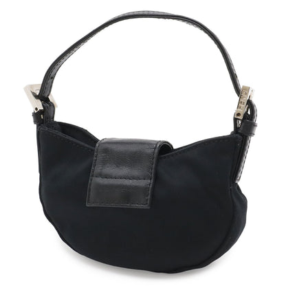 Fendi Mini Croissant Minimamma Pouch Multi Case Cotton Jersey Leather Black — view 2