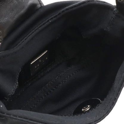 Fendi Mini Croissant Minimamma Pouch Multi Case Cotton Jersey Leather Black — view 6