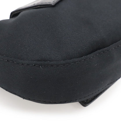 Fendi Mini Croissant Minimamma Pouch Multi Case Cotton Jersey Leather Black — view 3