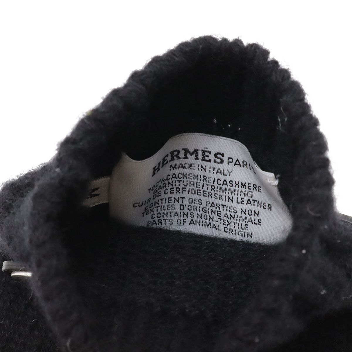 Hermes Lionel Clou de Selle Series Gloves Cashmere Deerskin Leather Black Silver — view 4
