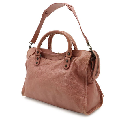 Balenciaga the City Editor's 2-Way Shoulder Bag Leather Pink with Mirror — view 2