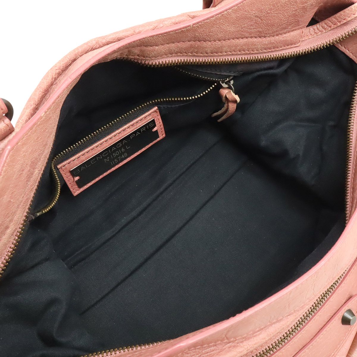 Balenciaga the City Editor's 2-Way Shoulder Bag Leather Pink with Mirror — view 6