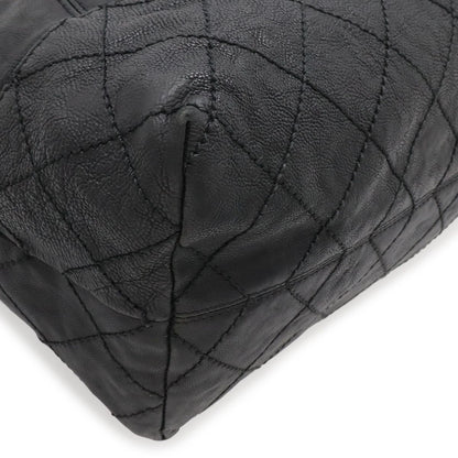 Chanel Cococabas CC Logo Shoulder Bag Chain Leather Black Silver — view 3