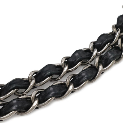 Chanel Cococabas CC Logo Shoulder Bag Chain Leather Black Silver — view 5