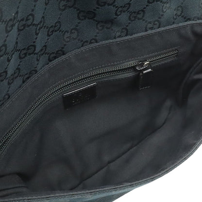 Gucci GG Canvas Belt Bag Waist Pouch Leather Black Silver — view 8