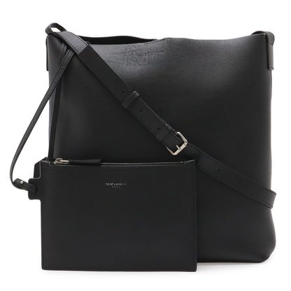 Saint Laurent Paris YSL Shoulder Bag Crossbody Leather Black Silver