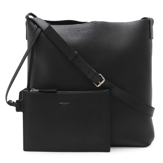 Saint Laurent Paris YSL Shoulder Bag Crossbody Leather Black Silver