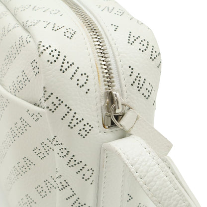 Balenciaga Perforated Logo Camera Bag Pochette Crossbody Leather White — view 6