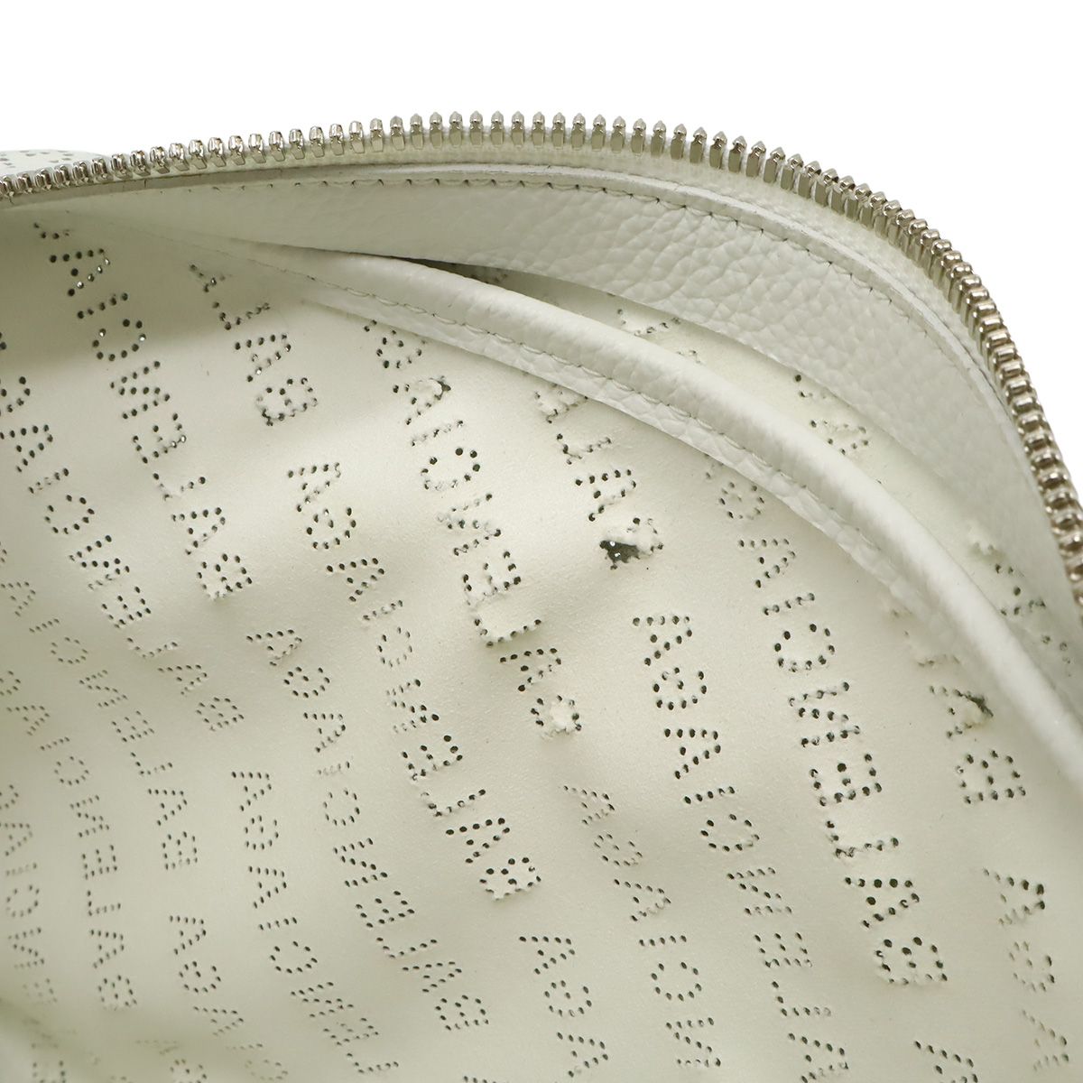 Balenciaga Perforated Logo Camera Bag Pochette Crossbody Leather White — view 8