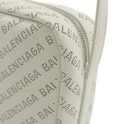 Balenciaga Perforated Logo Camera Bag Pochette Crossbody Leather White — view 4