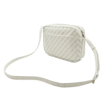 Balenciaga Perforated Logo Camera Bag Pochette Crossbody Leather White — view 2