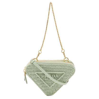 Prada Crochet Mini Contenitori Mini Pouch Clutch 3way Chain Shoulder Bag Raffia