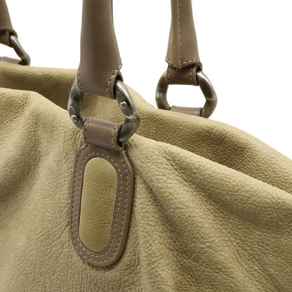 Chanel CC Logo Jumbo CC Tote Shoulder Bag Leather Beige Gray Ju — view 7