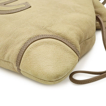Chanel CC Logo Jumbo CC Tote Shoulder Bag Leather Beige Gray Ju — view 3
