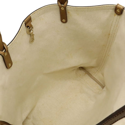 Gucci GG Canvas Tote Large Shoulder Bag Leather Light Brown Pouch — view 8