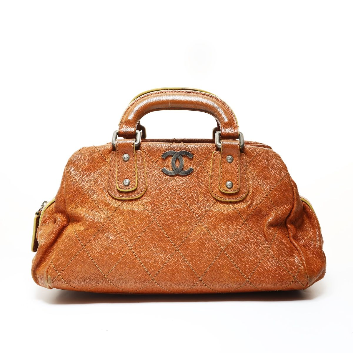 Chanel Handbag Caviar Leather Wild Stitch