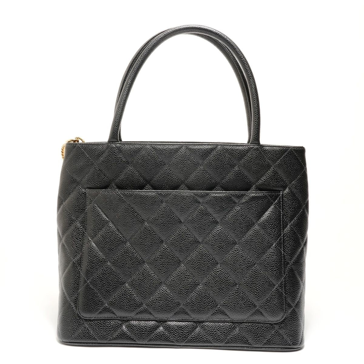 Chanel Tote Caviar Leather Medallion CC Logo — view 2