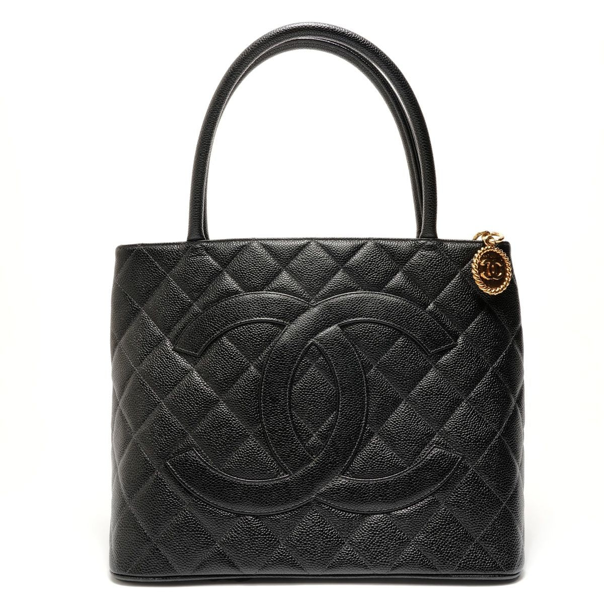 Chanel Tote Caviar Leather Medallion CC Logo